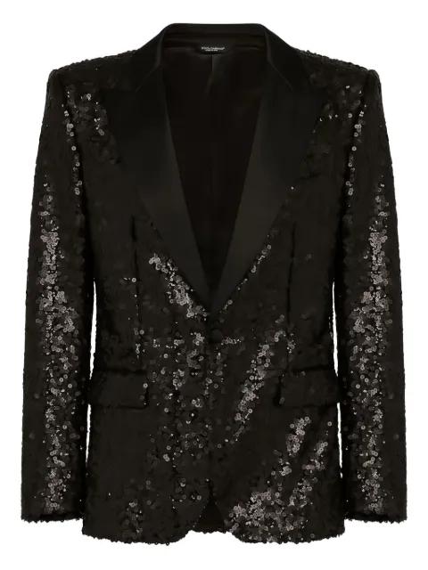 sequin-embellished shawl-lapel jacket by DOLCE&GABBANA
