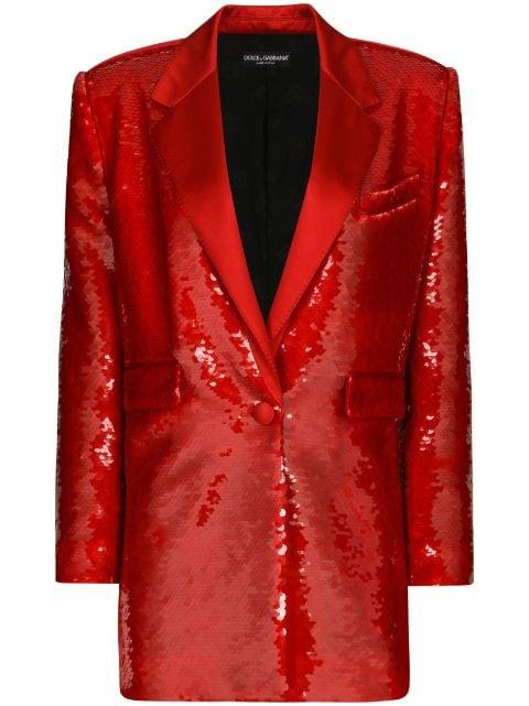 sequin-embellished single-breasted blazer by DOLCE&GABBANA