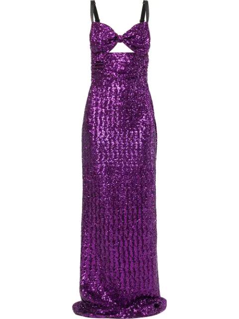 sequinned cut-out evening dress by DOLCE&GABBANA