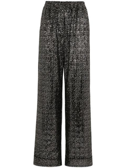 sequinned wide-leg trousers by DOLCE&GABBANA