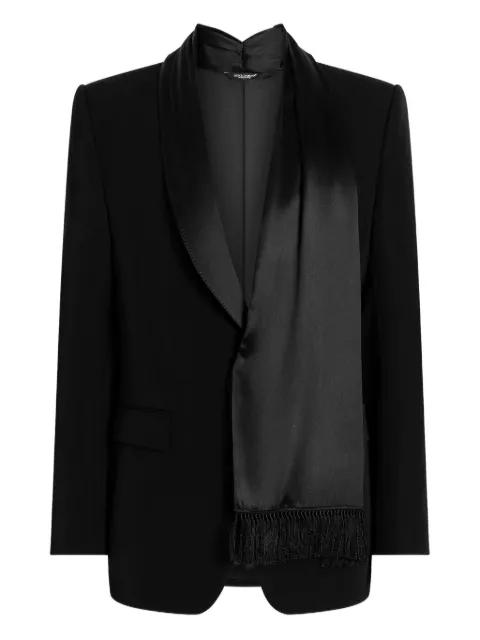 shawl-lapels fringed-detail blazer by DOLCE&GABBANA