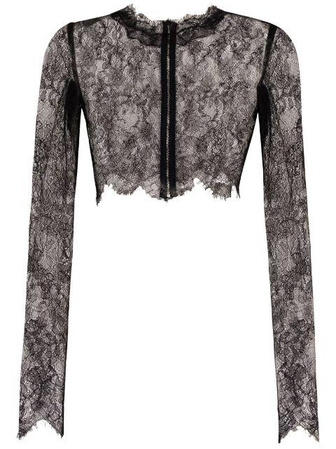 sheer lace cropped top by DOLCE&GABBANA