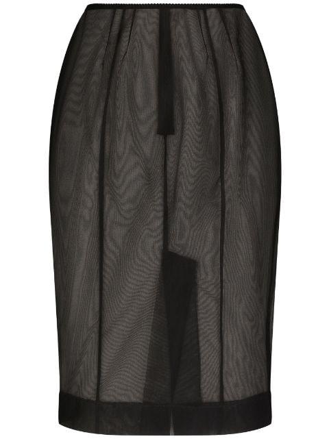 sheer pencil skirt by DOLCE&GABBANA
