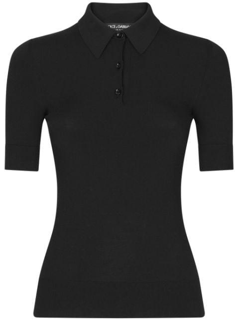 short-sleeve fine-knit polo shirt by DOLCE&GABBANA