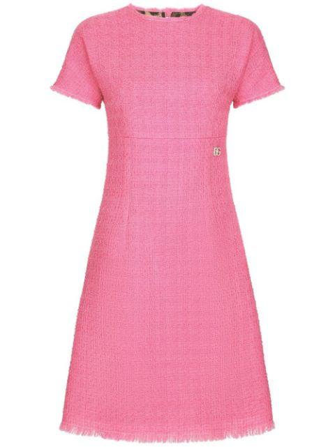 short-sleeve tweed minidress by DOLCE&GABBANA
