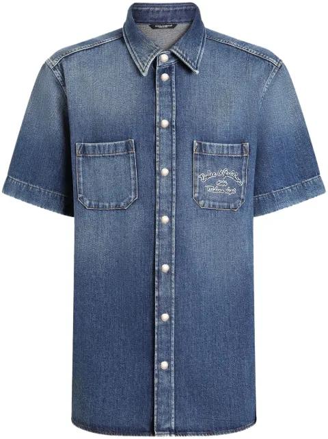 short-sleeved denim shirt by DOLCE&GABBANA