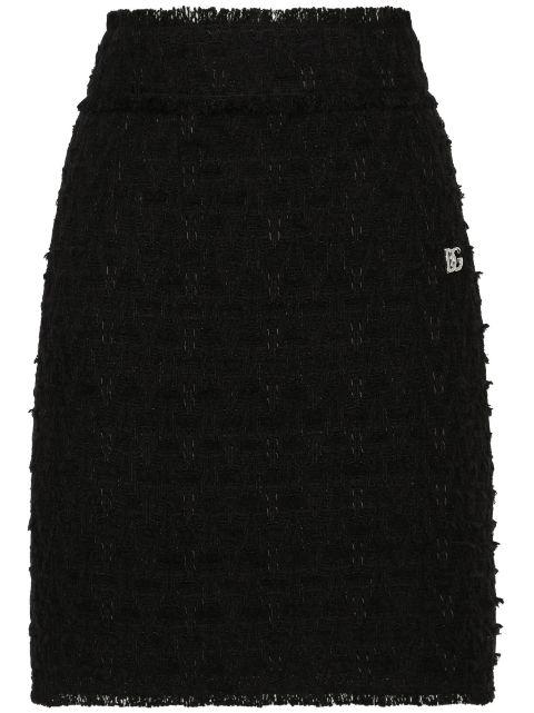 side-slit rush-stitch midi skirt by DOLCE&GABBANA