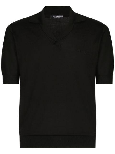 signature logo-embroidered polo shirt by DOLCE&GABBANA