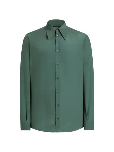 silk crêpe de chine gold shirt by DOLCE&GABBANA
