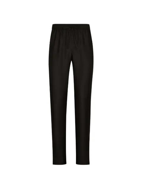 silk jogging pants with DG embroidered patch by DOLCE&GABBANA