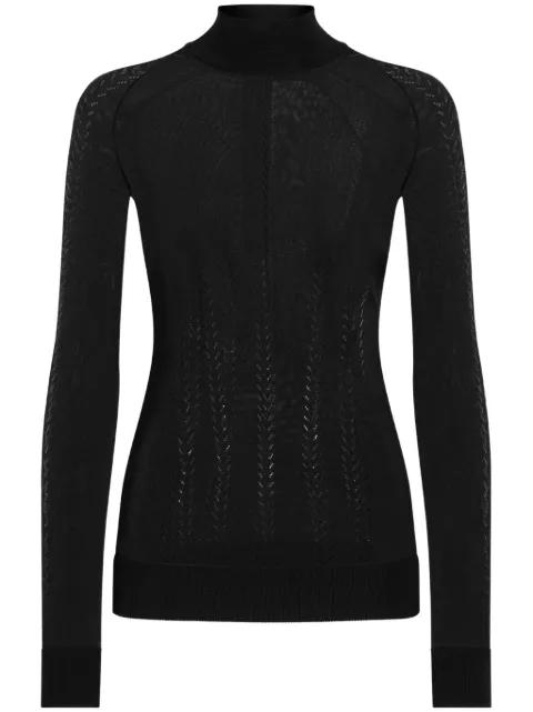 silk mock-turtleneck sweater with stitch work by DOLCE&GABBANA