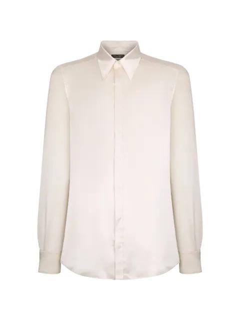 silk satin Martini-fit shirt by DOLCE&GABBANA