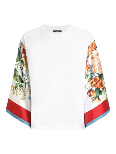 silk-sleeve t-shirt by DOLCE&GABBANA