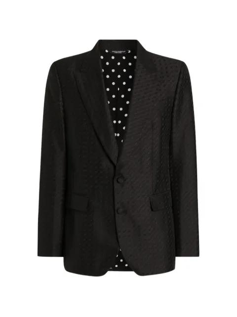 single-breasted Sicilia light jacket with micro pattern jacquard by DOLCE&GABBANA