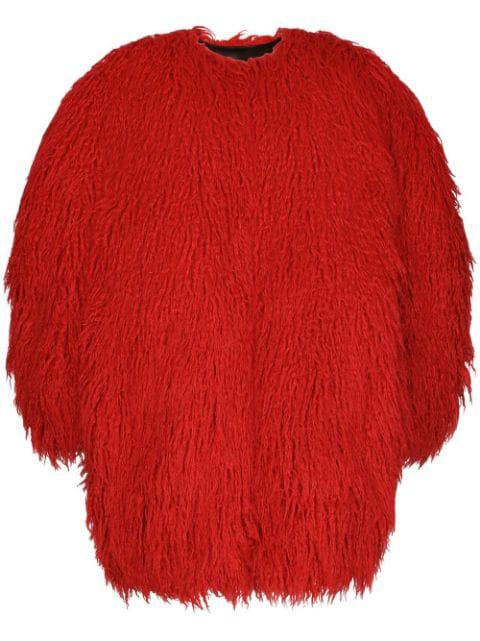 single-breasted faux-fur coat by DOLCE&GABBANA