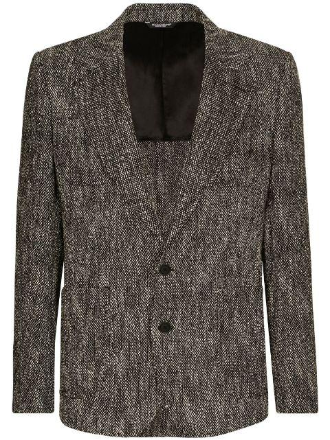 single-breasted herringbone jacket by DOLCE&GABBANA