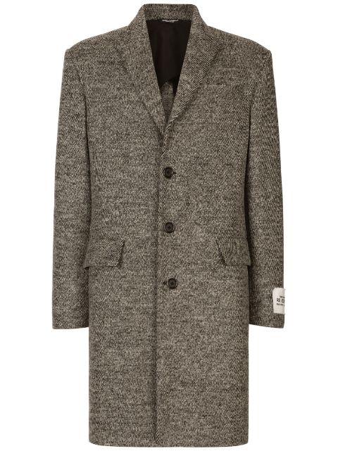 single-breasted melange coat by DOLCE&GABBANA
