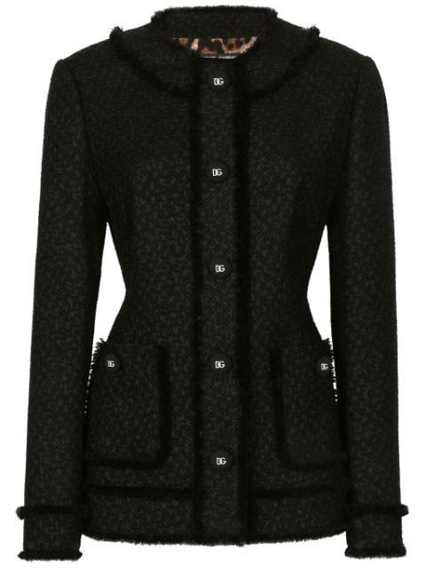single-breasted raschel tweed jacket by DOLCE&GABBANA