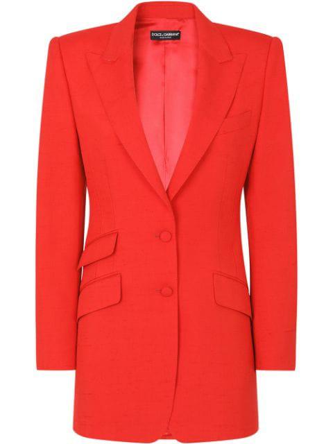 single-breasted silk-blend blazer by DOLCE&GABBANA