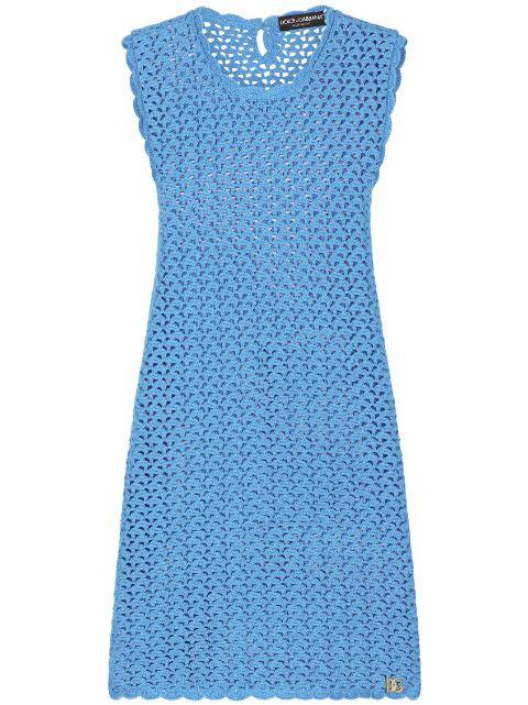 sleeveless crochet-knit minidress by DOLCE&GABBANA