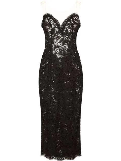 sleeveless tulle midi dress by DOLCE&GABBANA