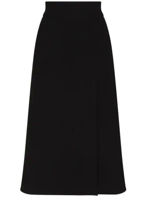 slit-detail crepe midi skirt by DOLCE&GABBANA