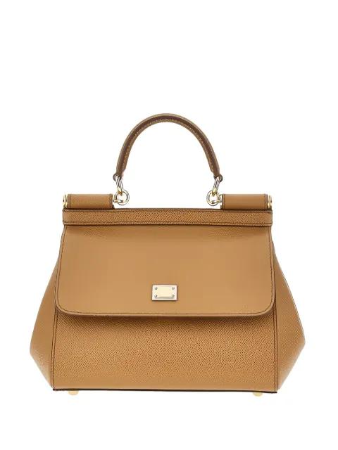 small Sicily grained leather tote bag by DOLCE&GABBANA