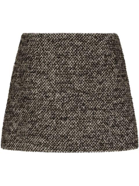 speckled tweed miniskirt by DOLCE&GABBANA