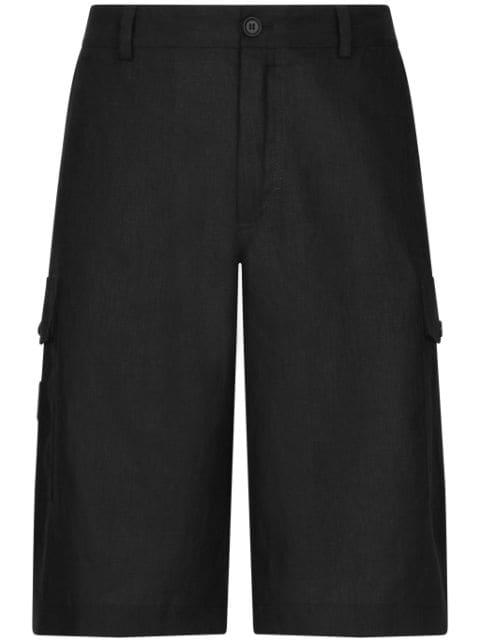straight-leg linen cargo shorts by DOLCE&GABBANA