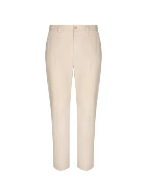 stretch-cotton pants with branded tag by DOLCE&GABBANA