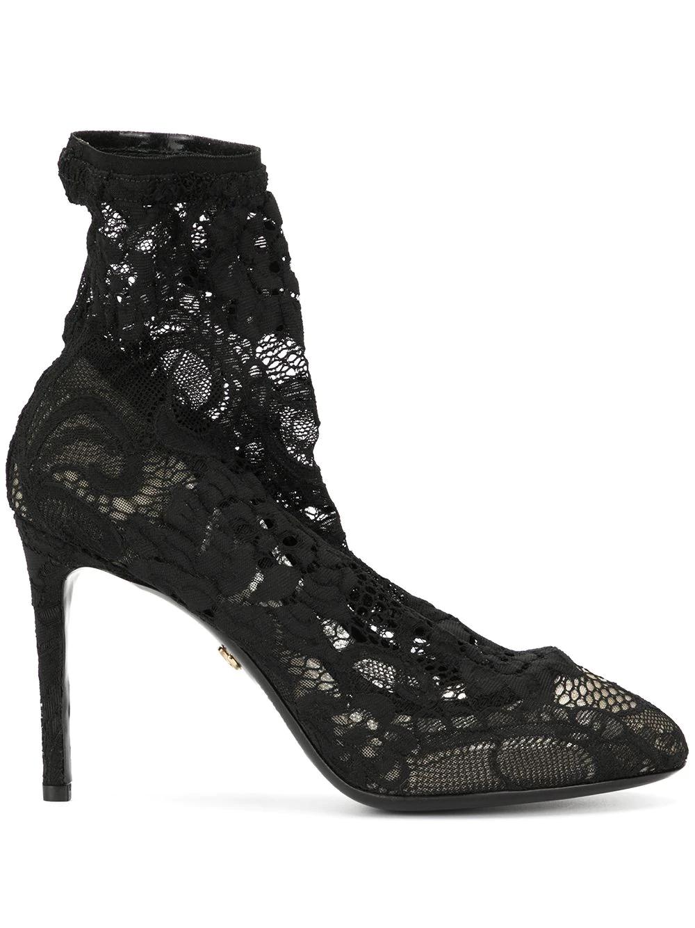 stretch lace boots by DOLCE&GABBANA