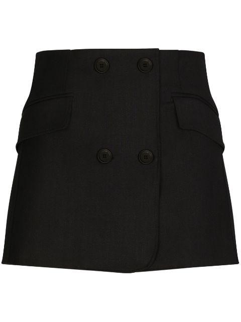 stretch twill mini wrap skirt by DOLCE&GABBANA