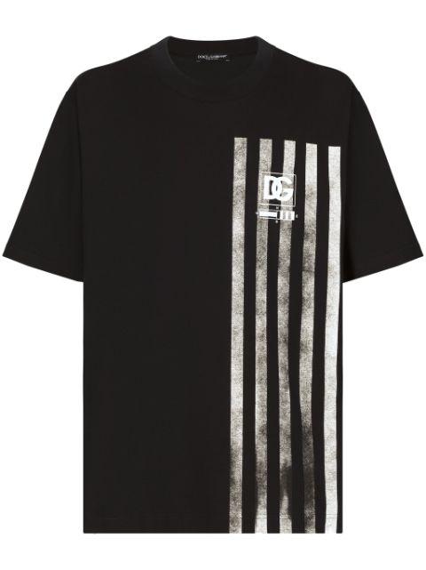 stripe-print cotton T-shirt by DOLCE&GABBANA