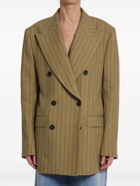 striped double-breasted linen jacket by DOLCE&GABBANA
