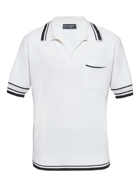striped-trim polo-neck top by DOLCE&GABBANA