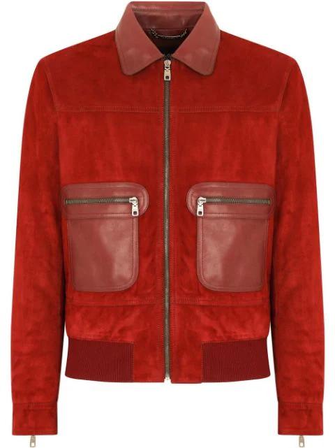 suede bomber jacket by DOLCE&GABBANA
