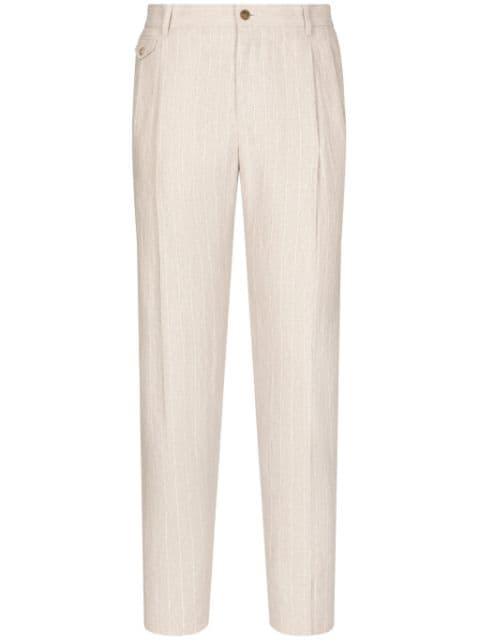 tailored linen trousers by DOLCE&GABBANA