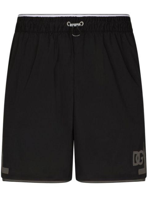 thigh-length monogram-print swim shorts by DOLCE&GABBANA