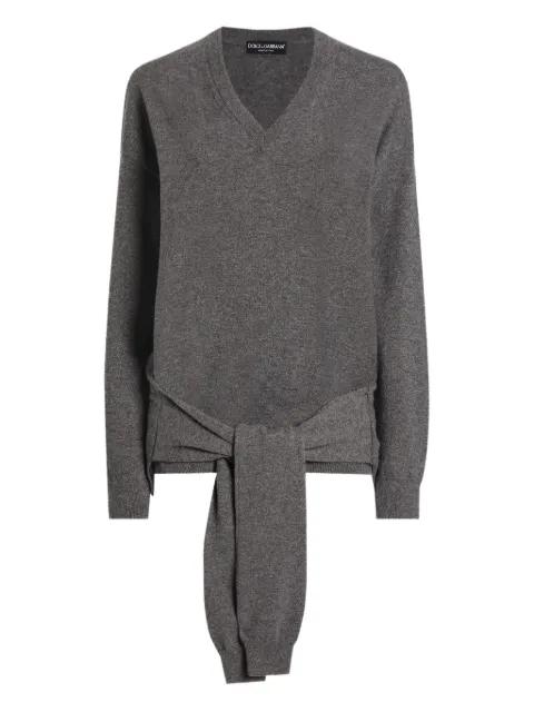 tie-detail V-neck sweater by DOLCE&GABBANA