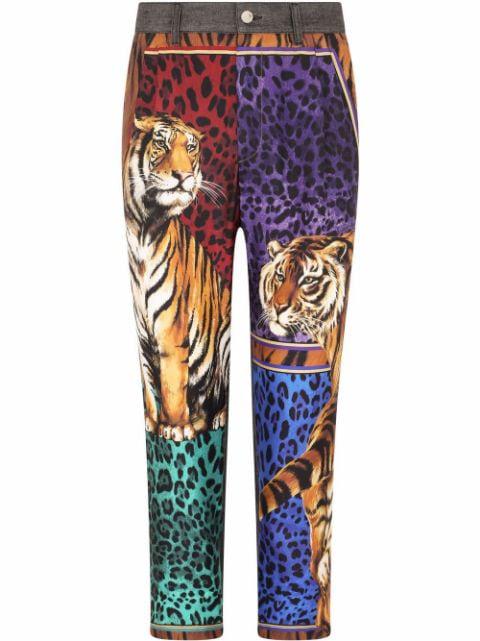 tiger-print trousers by DOLCE&GABBANA