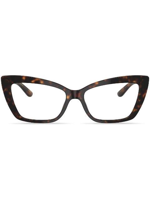 tortoiseshell-effect cat eye-frame glasses by DOLCE&GABBANA