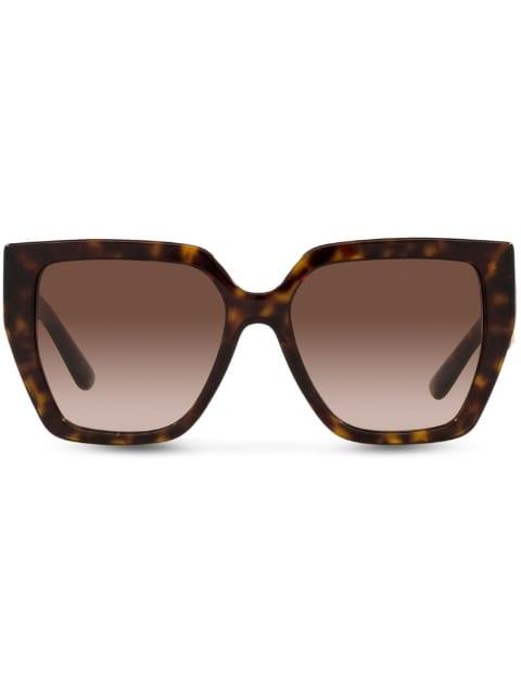 tortoiseshell logo-plaque arm sunglasses by DOLCE&GABBANA