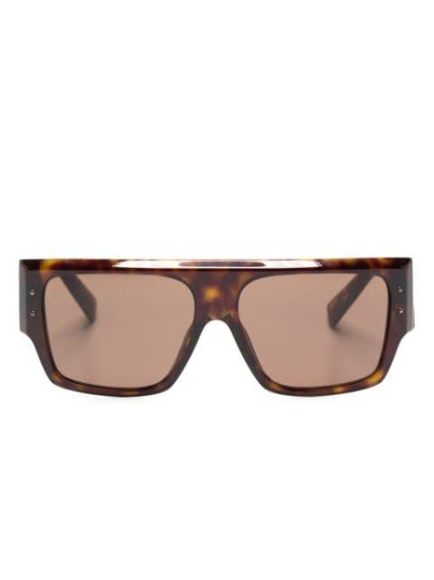 tortoiseshell rectangle-frame sunglasses by DOLCE&GABBANA