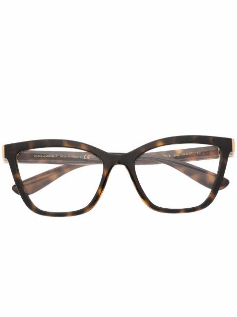 tortoiseshell square-frame glasses by DOLCE&GABBANA