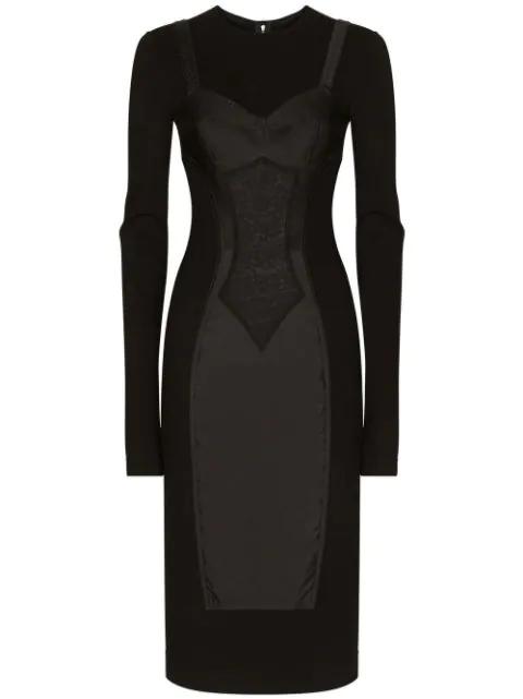 trompe l'oeil-detailed sheath dress by DOLCE&GABBANA