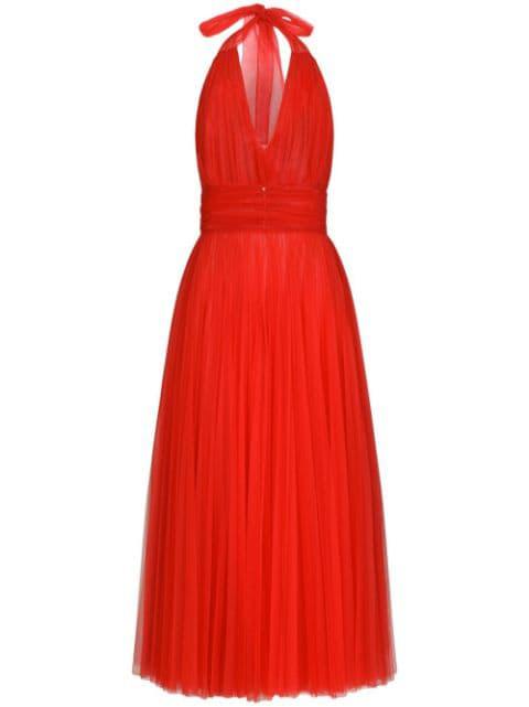 tulle halterneck midi dress by DOLCE&GABBANA