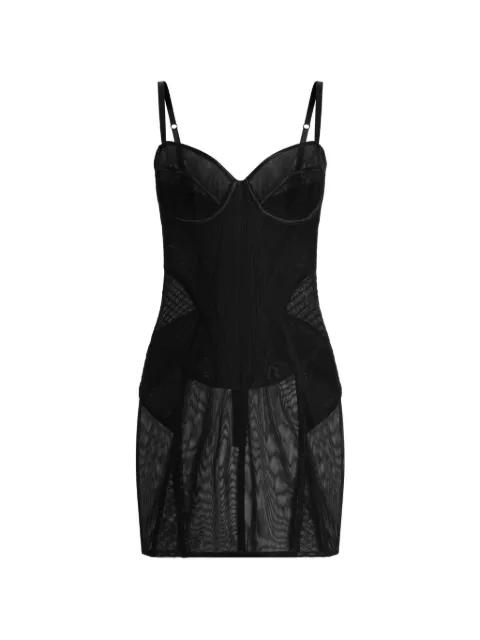 tulle panelled mini dress by DOLCE&GABBANA
