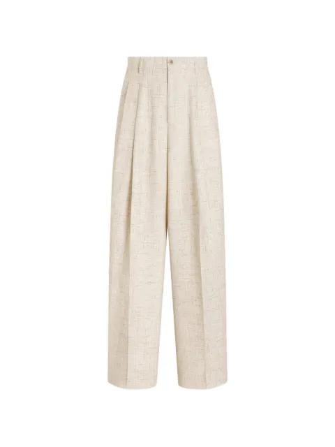 tweed-effect linen and viscose trousers by DOLCE&GABBANA