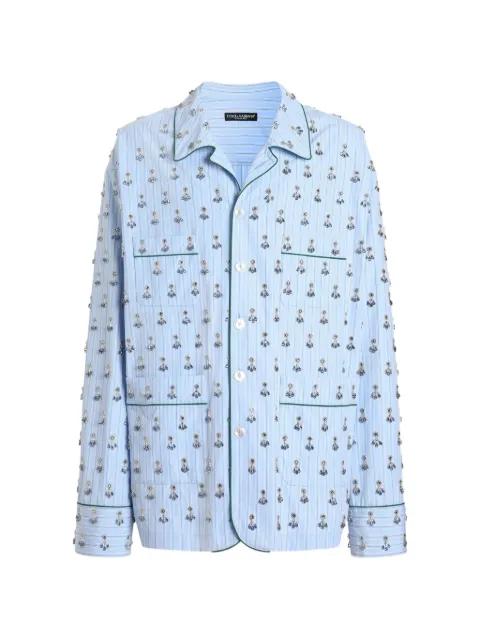 vanity shirt with embroidery and piping by DOLCE&GABBANA