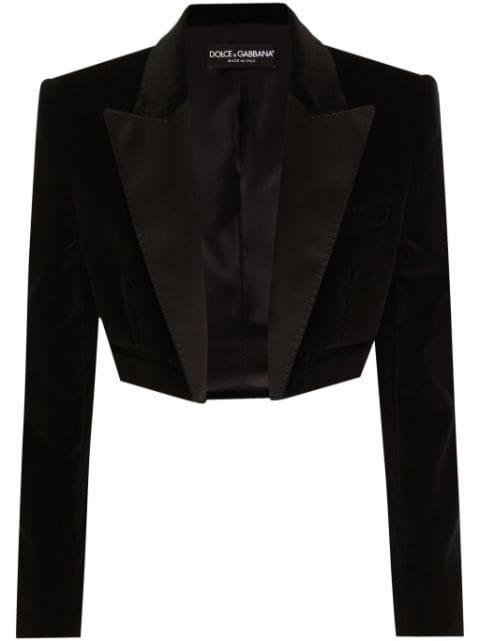 velvet cropped blazer by DOLCE&GABBANA